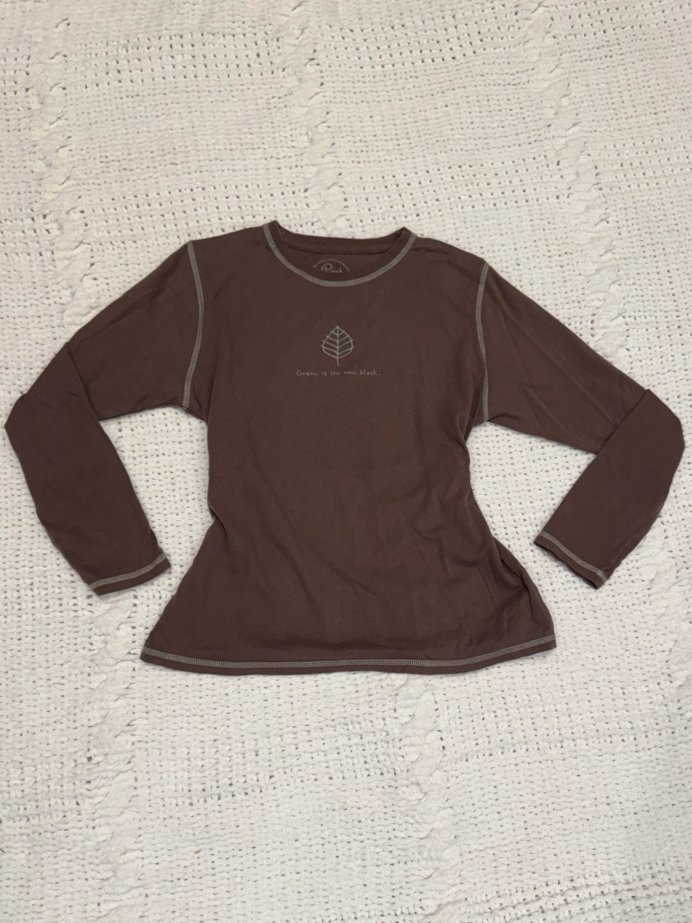 Two Tone Life Is Good Organic cotton "Green Is The New Black" Long Sleeve Shirt